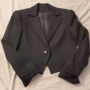 David hayes vintage black wool blazer cropped